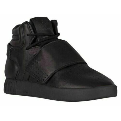 Adidas Tubular Invader Strap J BW0589 Youth Black Running Shoes Size 4.5Y HS4094 - Black