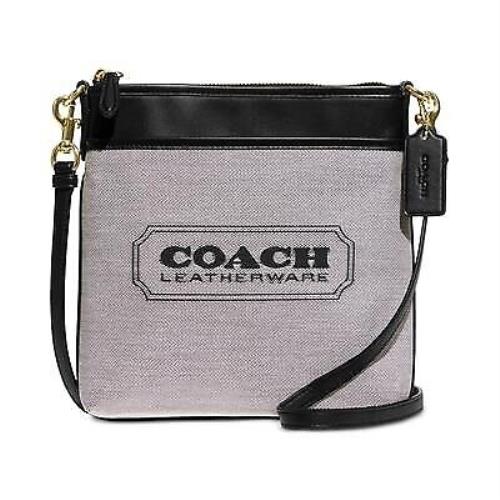 Coach Salt Black Women`s Badge Jacquard Kitt Crossbody US One Size