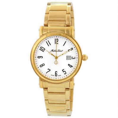Mathey-tissot City White Dial Men`s Watch H611251MPG - White Dial, Gold PVD Band