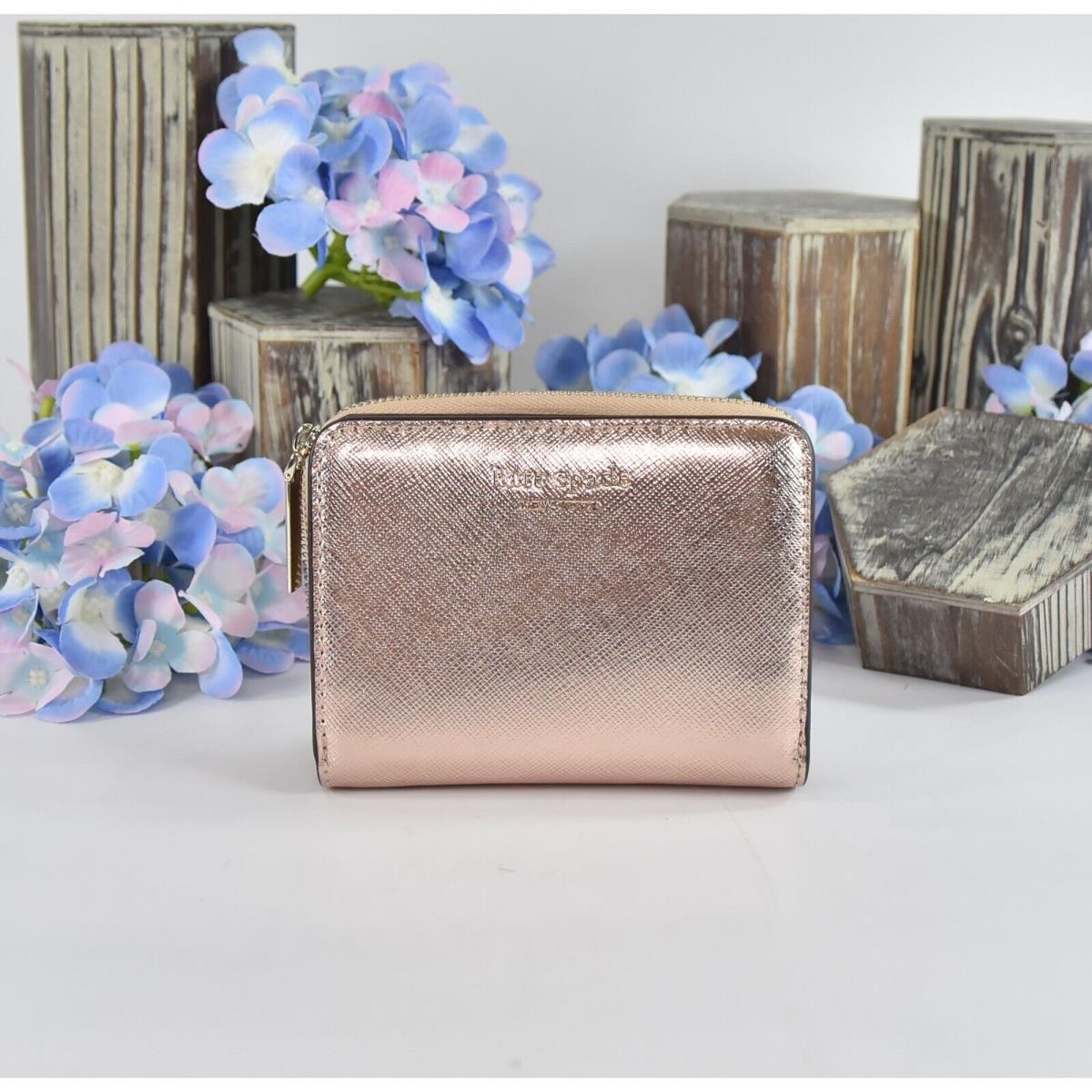 Kate Spade Rose Gold Leather Spencer Compact Wallet