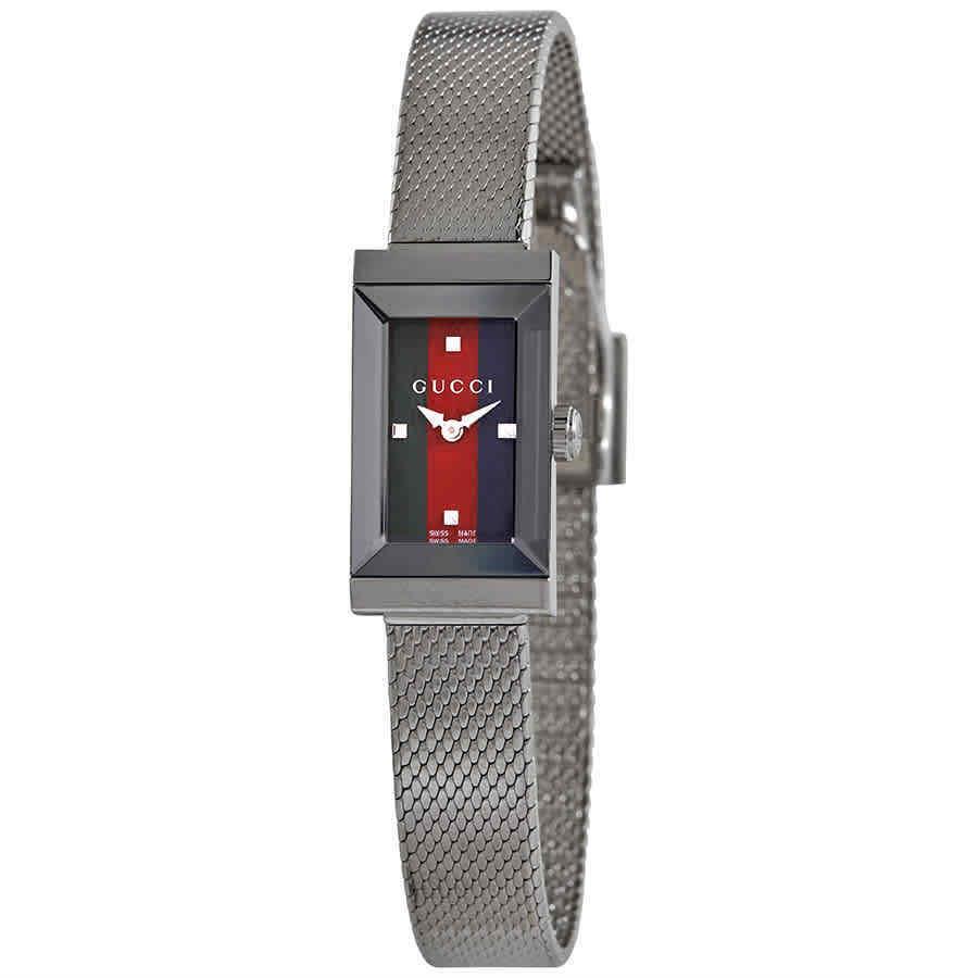 Gucci G-rame Quartz Green Red and Blue Dial Ladies Watch YA147510