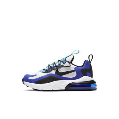 Little Kid`s Nike Air Max 270 React White/black-hyper Blue BQ0102 105 - 11.5