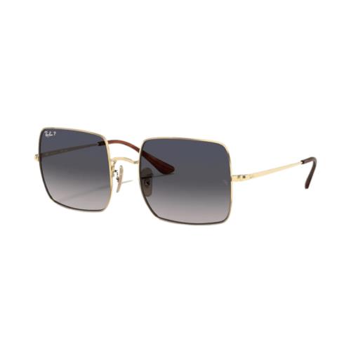 Ray-ban Gold Metal Square Blue Grey Unisex Sunglasses RB1971 914778 54 - Frame: Gold, Lens: Blue