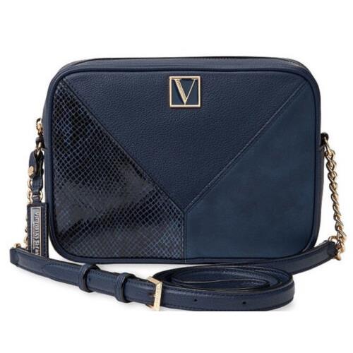 Victorias Secret Limited Edition Top Zip Crossbody Shoulder Bag Dark Blue