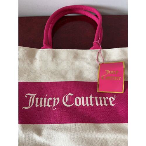 Juicy Couture Fragrances Large Canvas Logo Tote Beach Bag