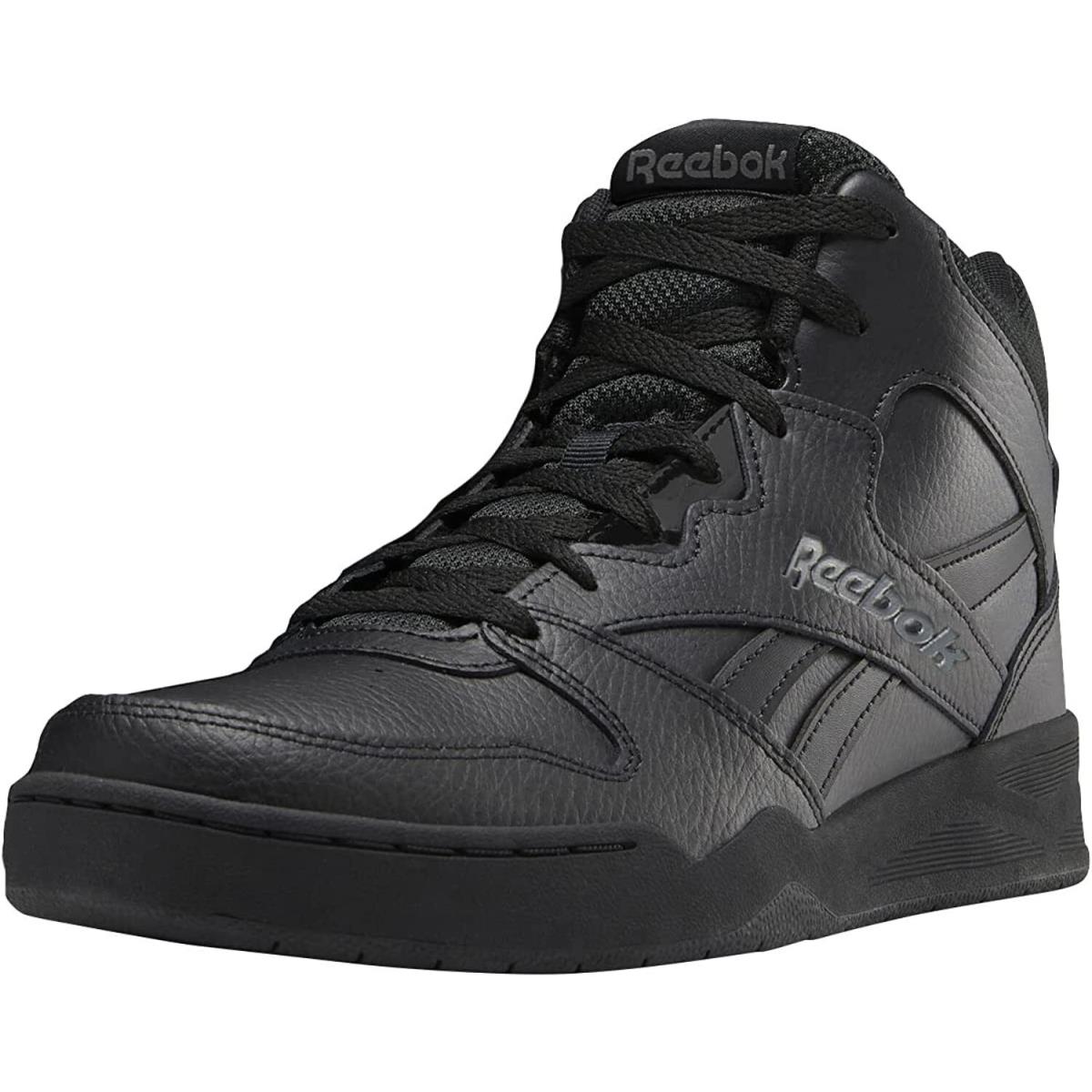 Reebok Mens Shoes Royal BB4500 Hi 2 Black High Leather Textile Black Sneaker