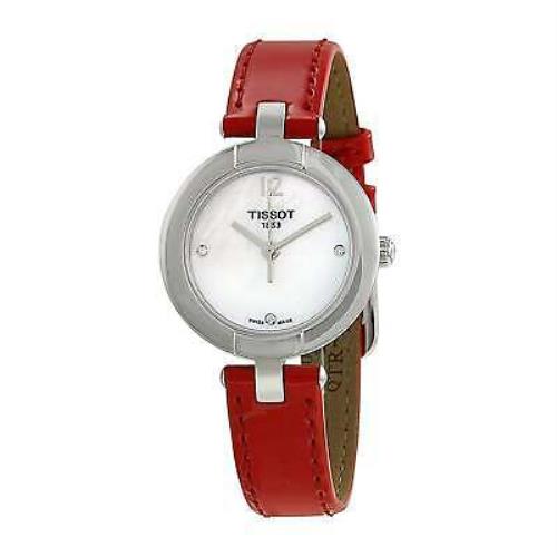 Tissot T0842101611600 T-trend Pinky 28MM Women`s Diamond Red Leather Watch