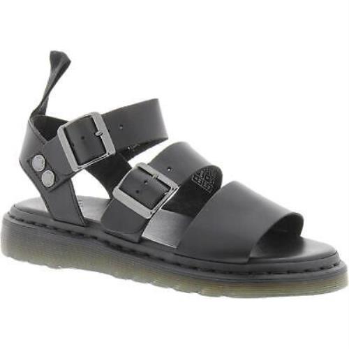 Dr. Martens Womens Gryphon Black Flat Sandals Shoes 10 Medium B M Bhfo 8848