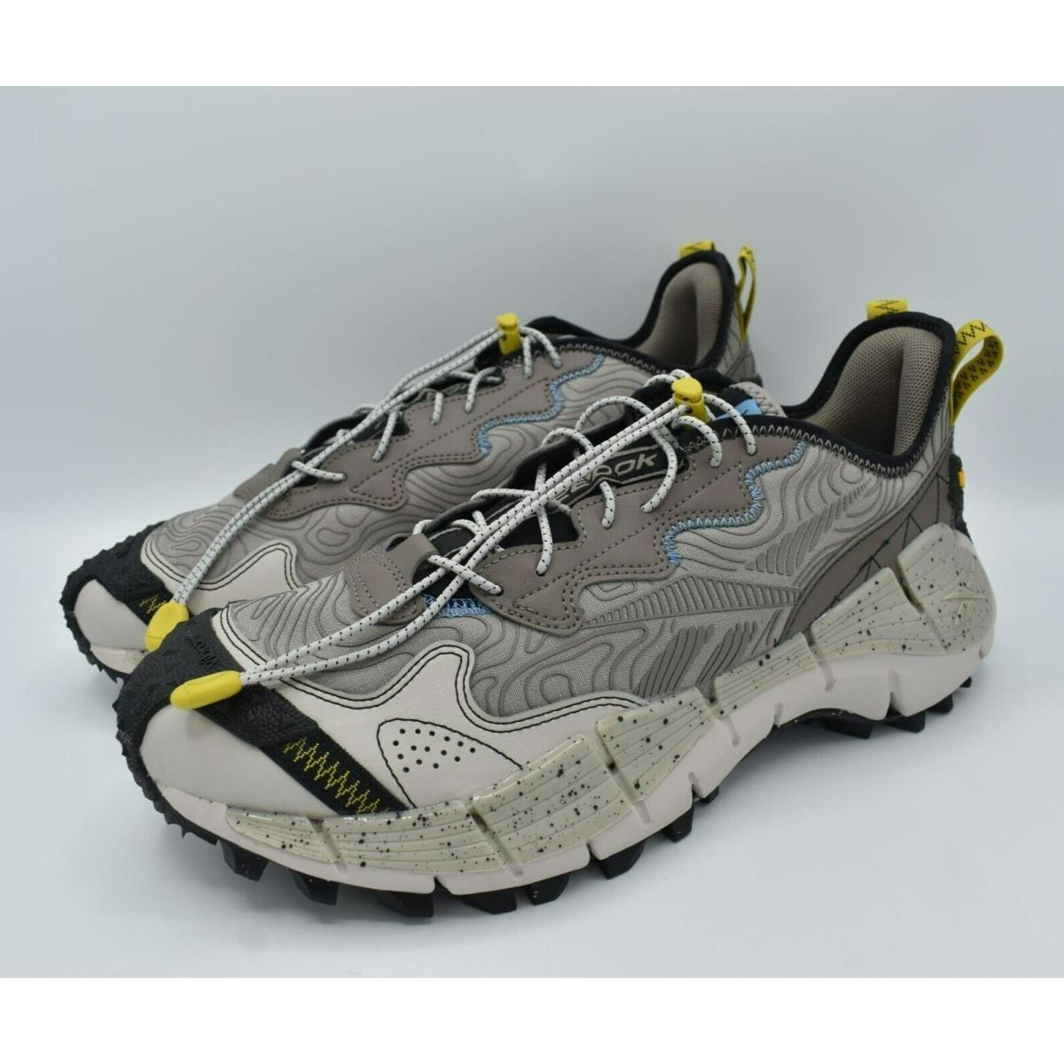 Reebok Men Sz 10.5 Zig Kinetica II Edge Boulder Grey Trail Shoes Sneakers GX0117