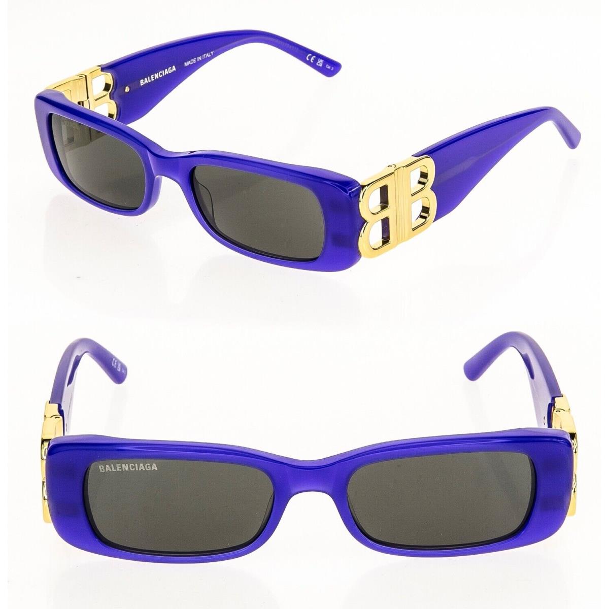 Balenciaga Dynasty 0096 Violet Purple Gold 004 BB Logo Narrow Sunglasses BB0096