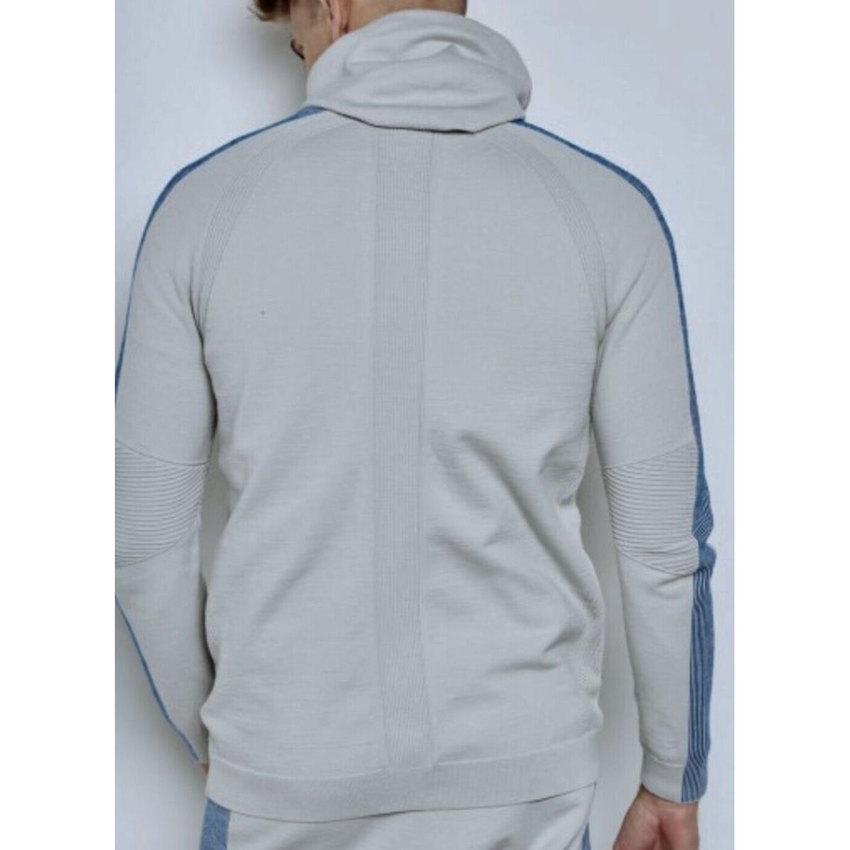 Puma Evolution Evoknit Move Grey Blue White Hoodie Jacket Mens Sz S