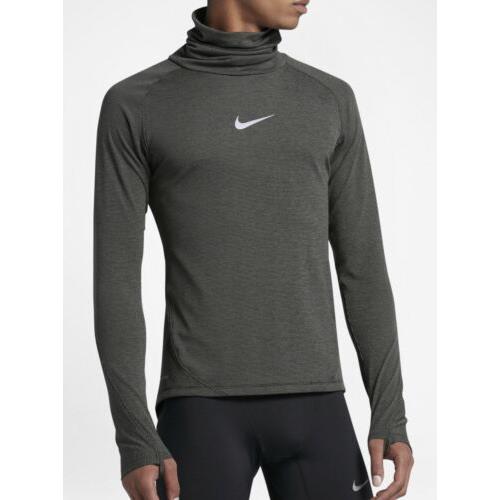 Nike Aeroreact Black Grey L/s Cowl Neck Running Training Shirt Mens M L XL