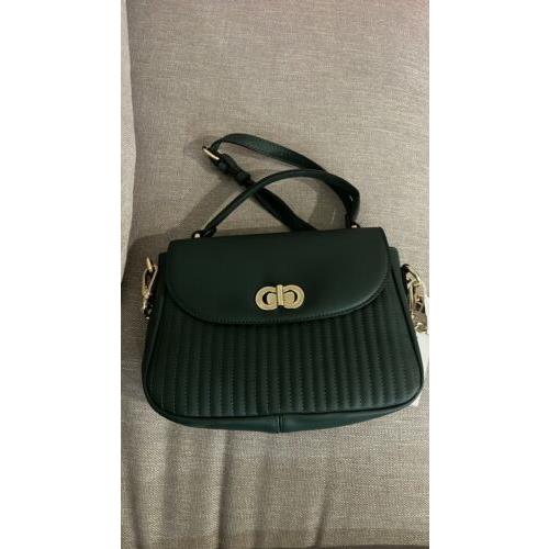 Steve Madden Forrest Green Quilted Crossbody Bag Purse with Gold Accent