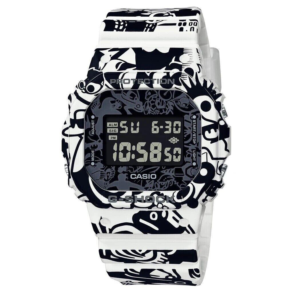 Casio G-shock Digital G-universe White/black Printed Characters Watch DW5600GU-7