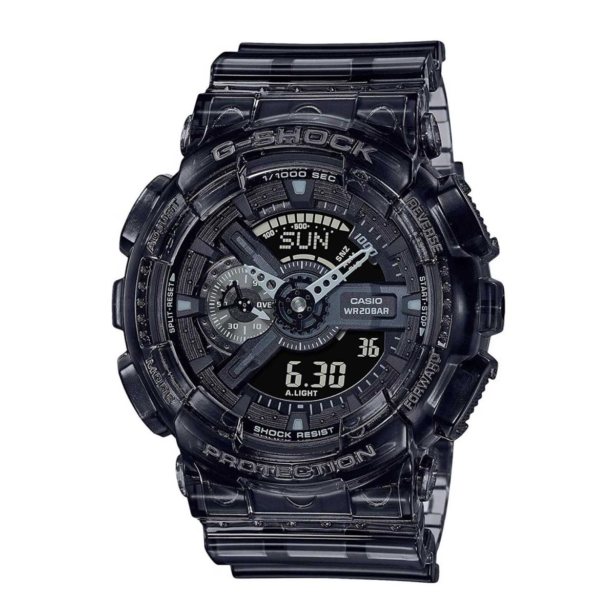 Casio Men`s Watch G-shock Grey and Black Ana-digi Dial Resin Strap GA110SKE-8A