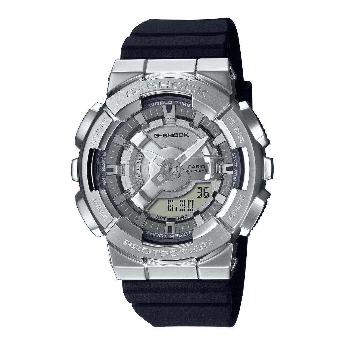 Casio G-shock GMS110-1AAnalog-Digital Silver Dial Black Strap Women`s Watch