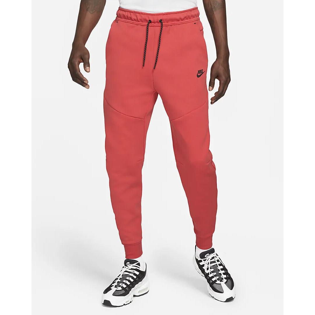 Men`s Nike Sportswear Tech Fleece Joggers Small Red Gym Casual Training Pants
