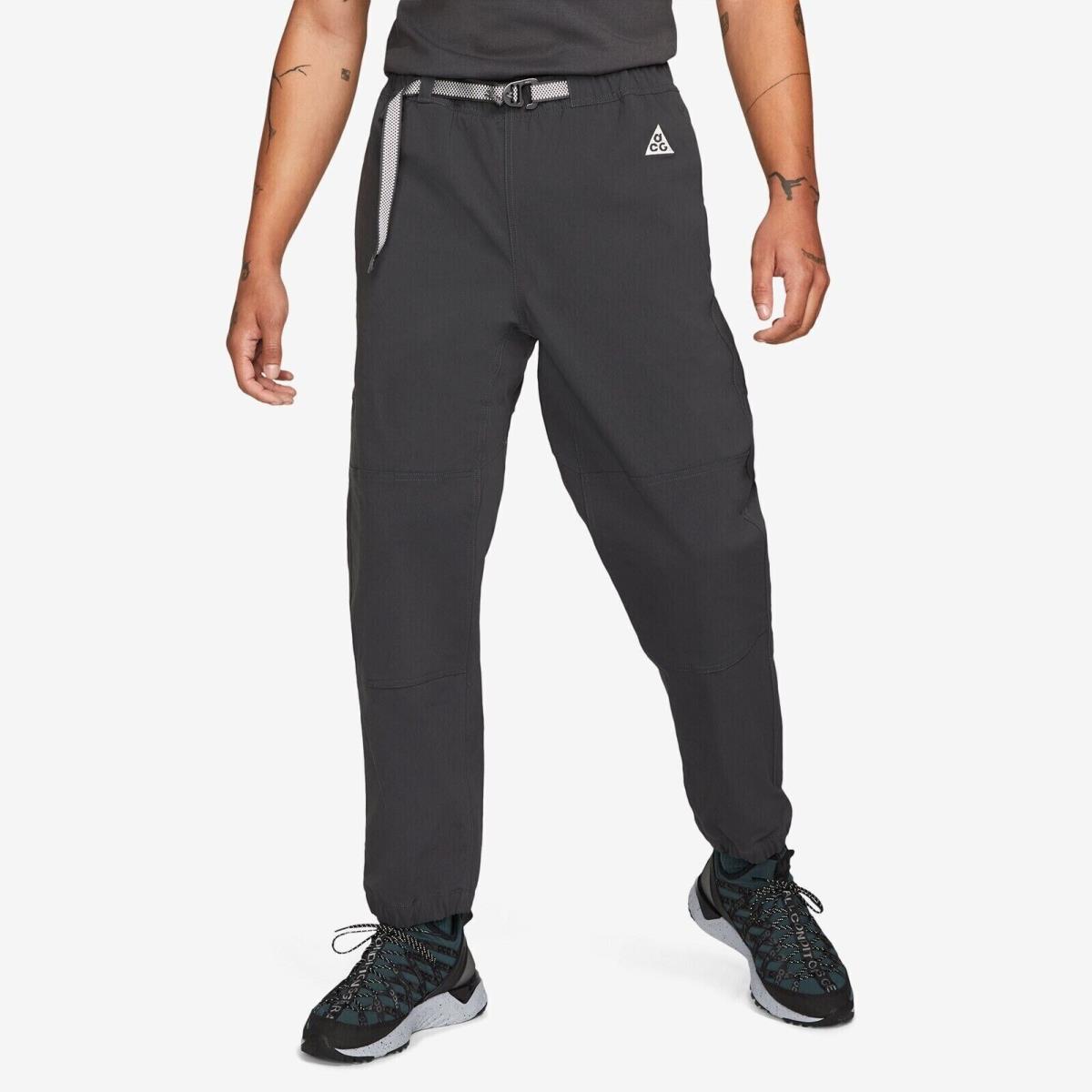 Nike Acg Trail Pants Mens Dark Smoke Grey Hiking Belted Sz XL Xlarge CV0660-070