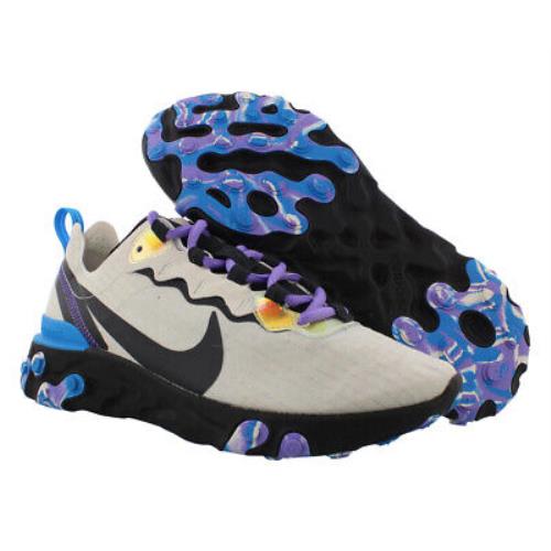 Nike React Element 55 Womens Shoes Size 6 Color: Off Noir/blue Hero