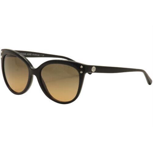 Michael Kors Jan MK2045 MK/2045 317711 Black/silver Cat Eye Sunglasses 55mm - Black Frame, Gray Lens