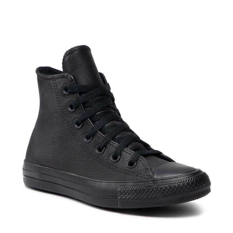 Converse Chuck Taylor All Star 135251C Unisex Black Mono Leather Shoes C157 Men`s 5 / Women`s 7