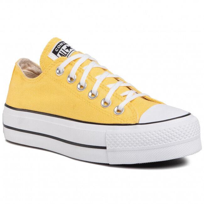 Converse Chuck Taylor All Star Lift 568627C Women`s Yellow Sneaker Shoes C493 - Yellow