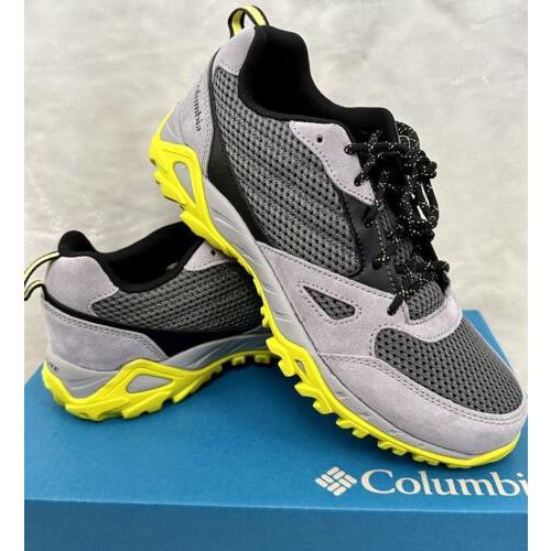 Columbia Men`s Shoes Pine Bluffs II Shoes Size 8.5 Grey/ Green/ Black Lace