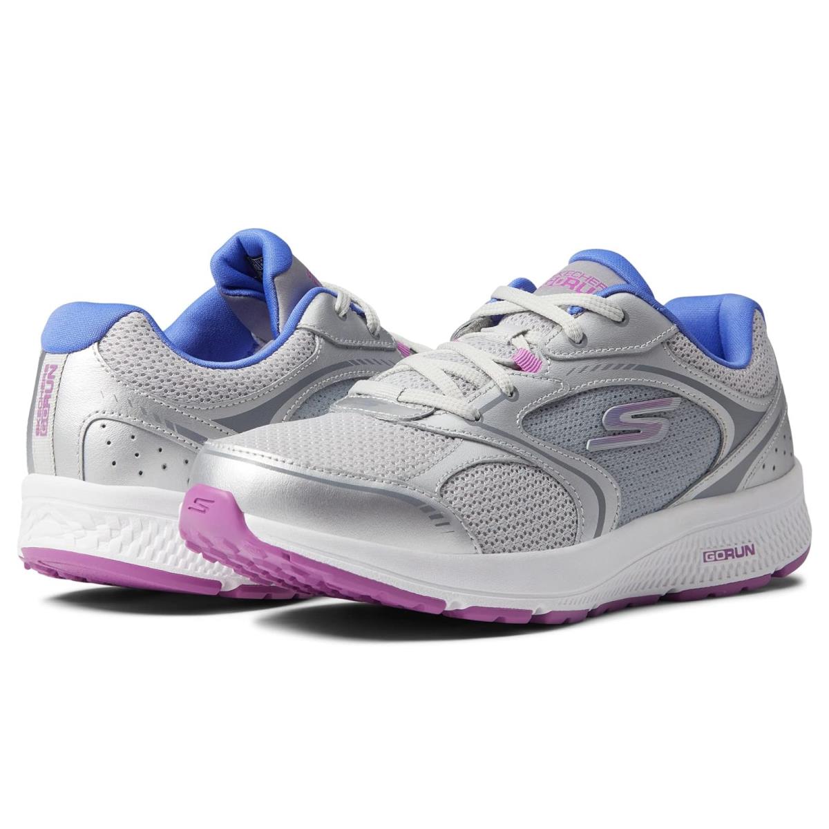 Woman`s Sneakers Athletic Shoes Skechers Go Run Consistent - Chandra Silver/Purple