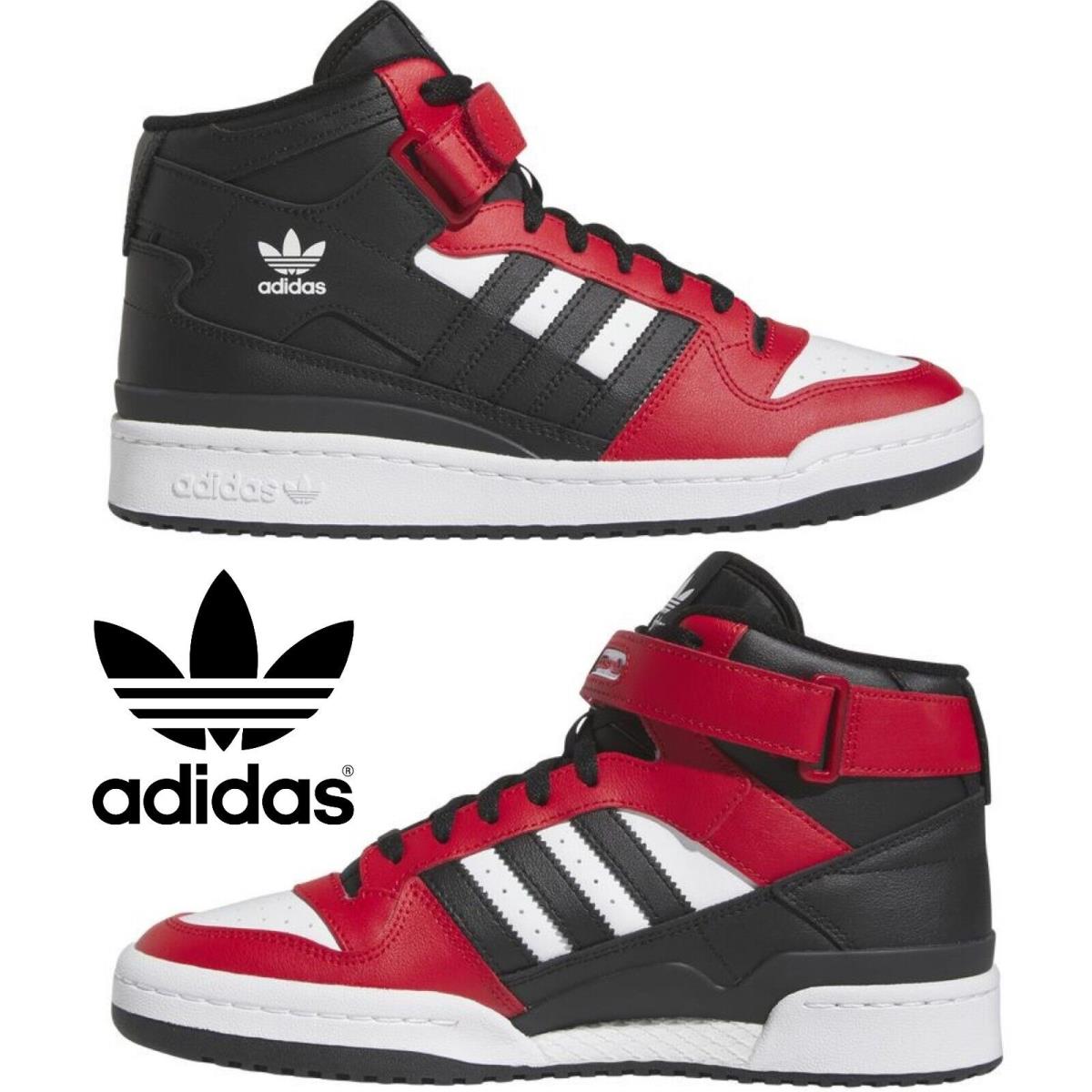 Adidas Originals Forum Mid Men`s Sneakers Comfort Casual Shoes Premium Black