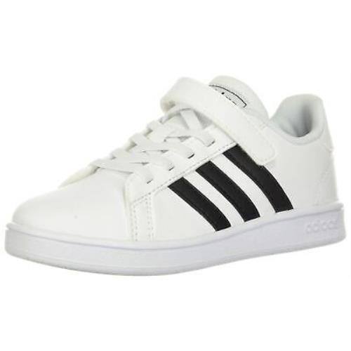 Adidas Unisex-child Grand Court K EF0102 Tennis Shoe Sports Sneaker US12K - White/Black/White