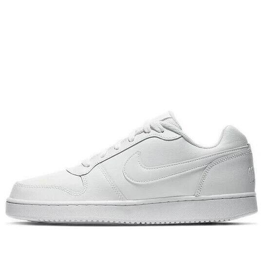 Nike Ebernon Low AQ1779-100 Women`s Triple White Running Shoes Size 10 US NY298
