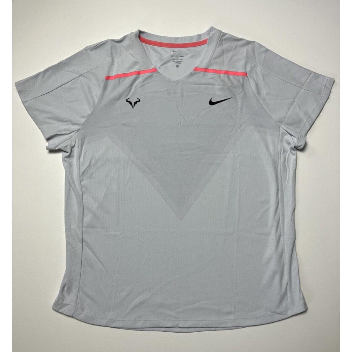 Nike Court Adv Rafa Nadal Men`s Tennis Top Platinum/pink Gaze SZ Xxl DD8540-043