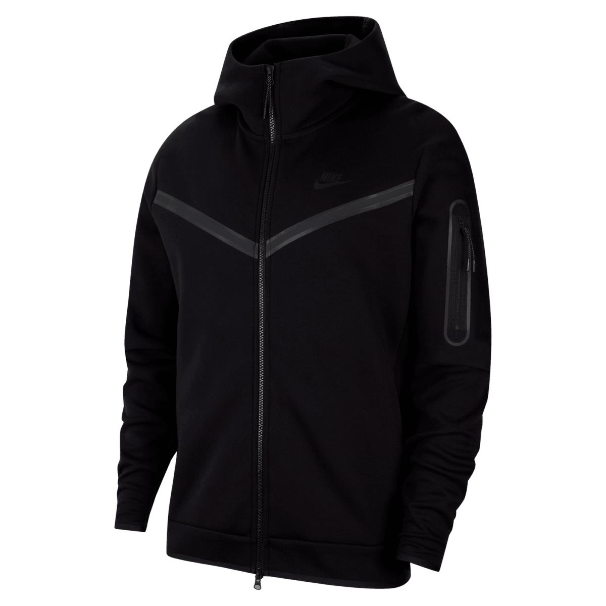 Men`s Nike Sportswear Tech Fleece Full Zip Hoodie Black CU4489-010 Size 3XLT