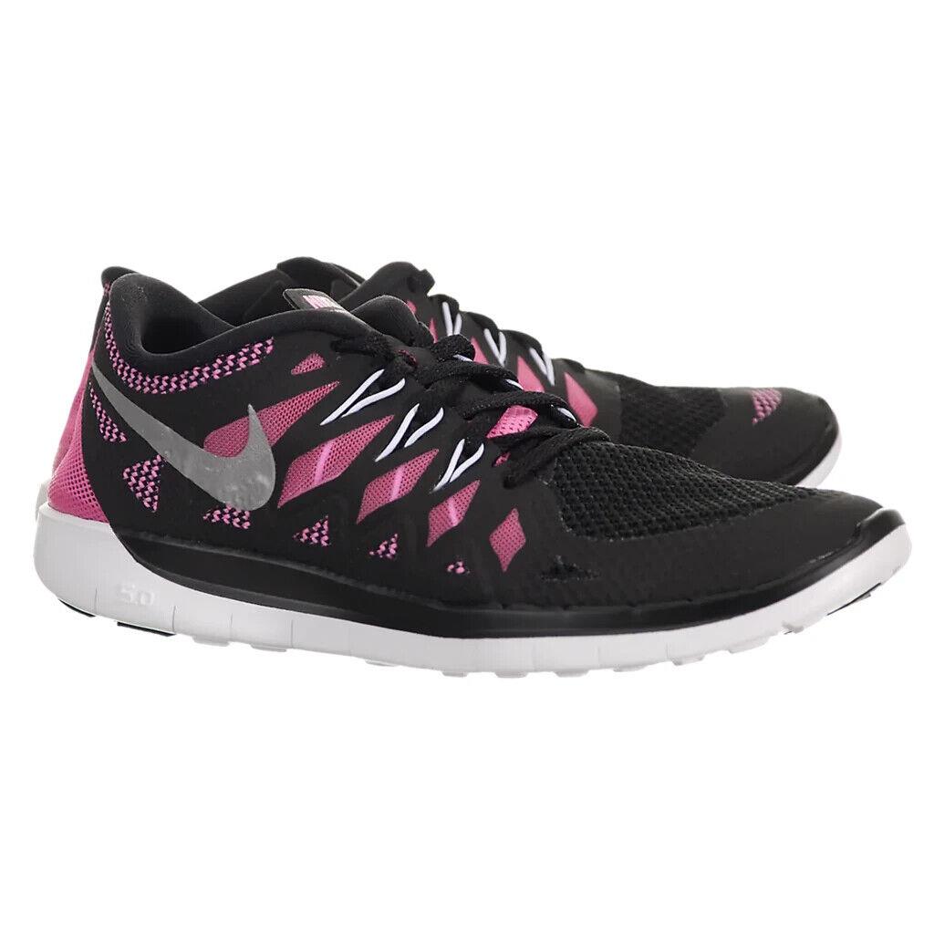 Nike Free 5.0 GS 6y 8 Women Black Pink Running Shoes 644446-001 - Black