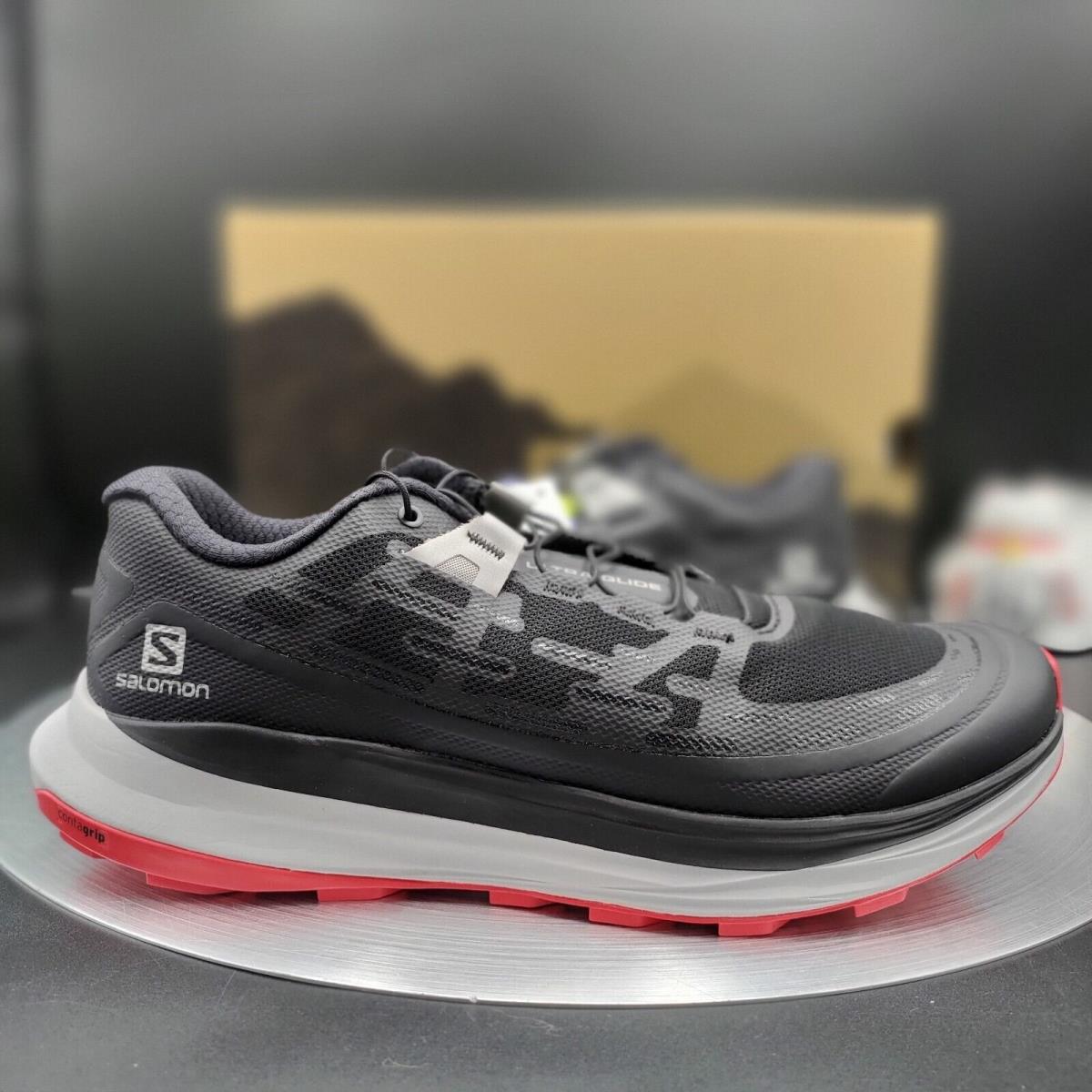 Salomon Ultra Glide Trail Running Shoes `black/alloy` Men`s Size 7.5 414305