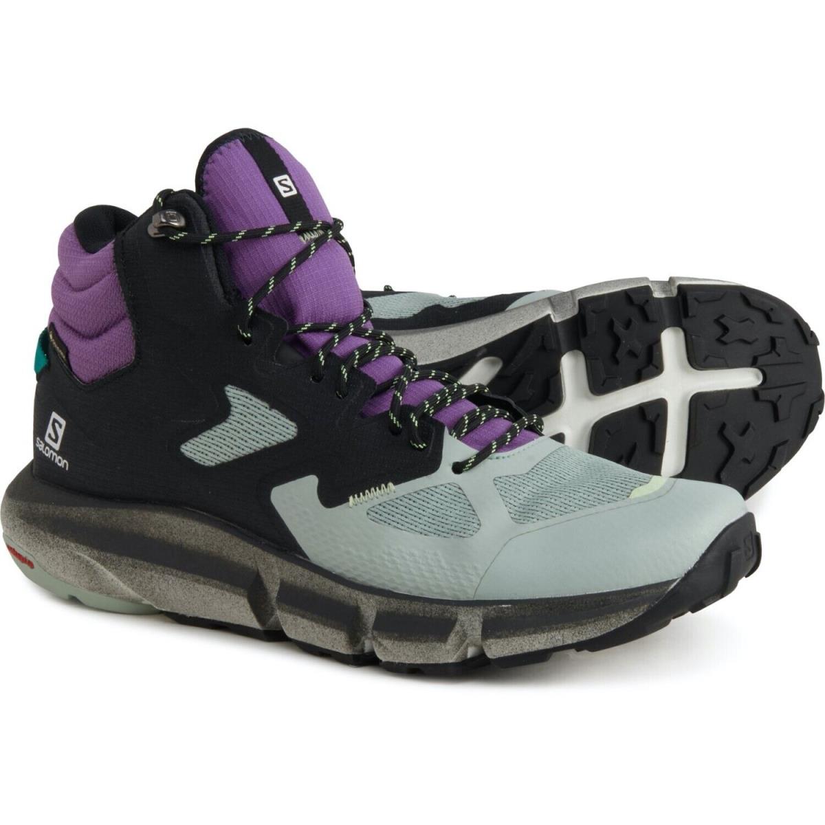 Salomon Predict Hike Gtx Goretex Waterproof Hiking Boot Black Grey Lilac Prpl 11