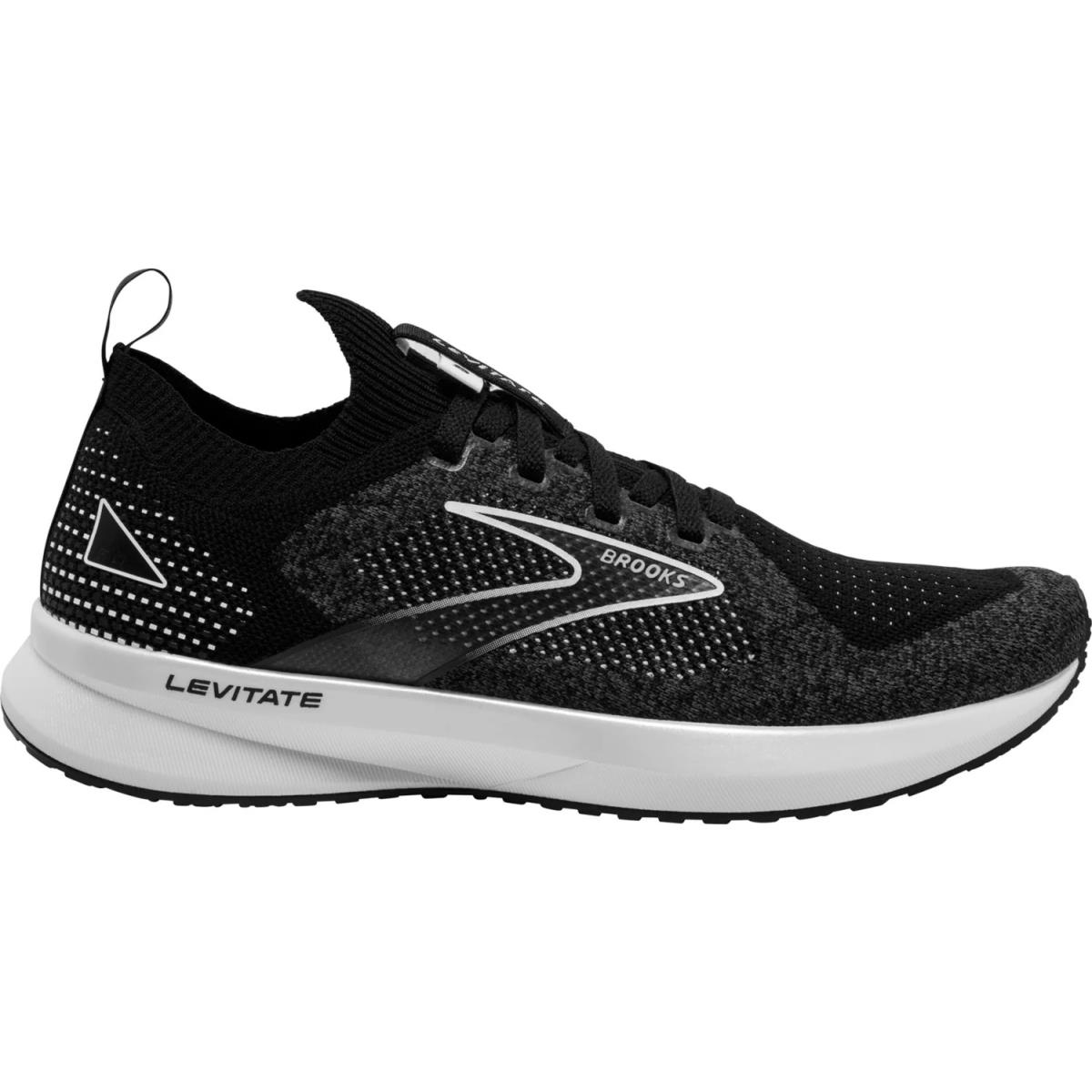 Women Brooks Levitate 5 Stealthfit 5 Running Shoes Sz 7.5 Black White 120359 1B - Black