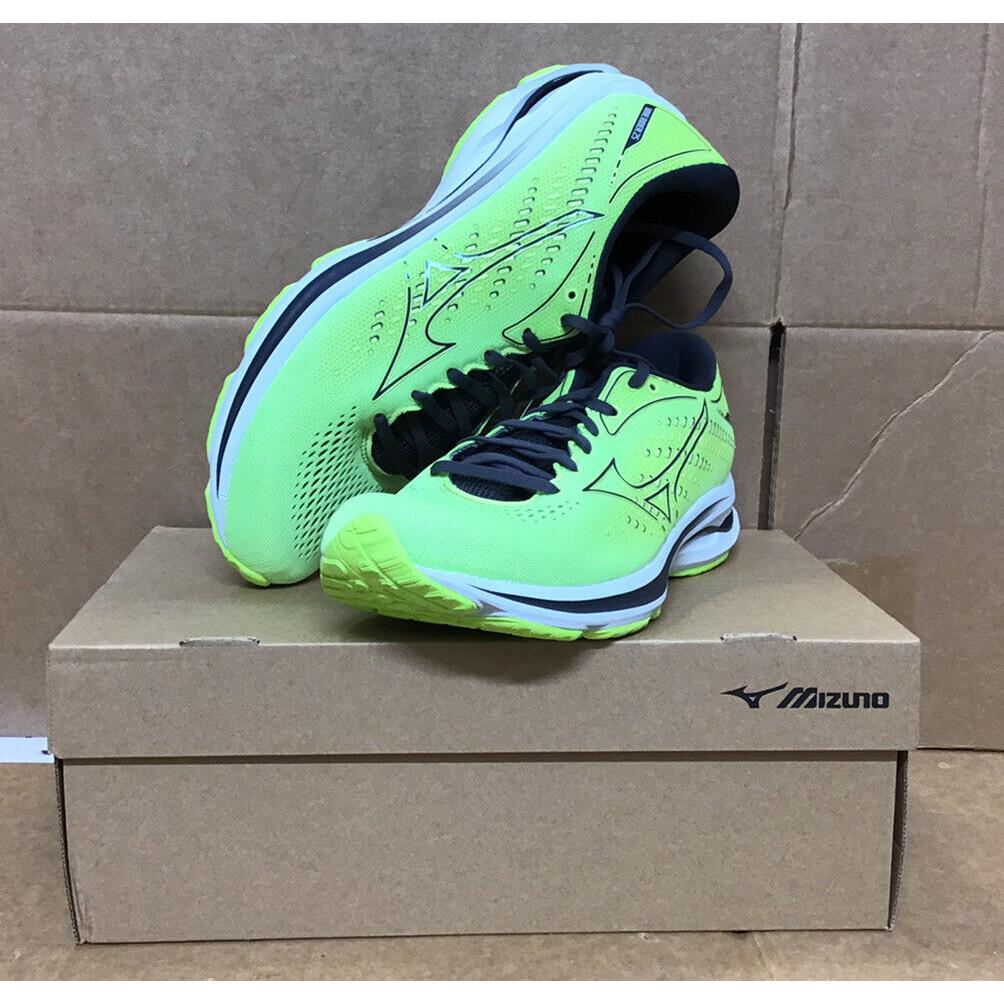 Mizuno Men`s Wave Rider 25 Running Shoe Neon Lime 4M4M