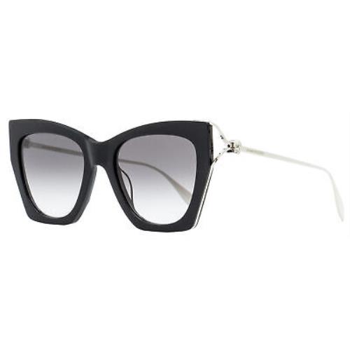 Alexander Mcqueen Square Cat Eye Sunglasses AM0375S 001 Black/silver 53mm