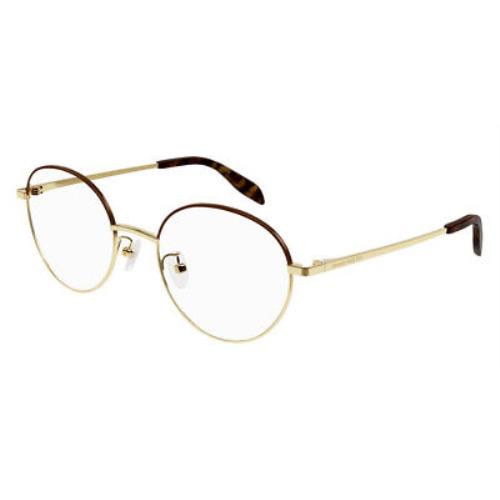 Alexander Mcqueen AM0369O Eyeglasses Unisex Gold Round 51mm