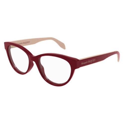 Alexander Mcqueen AM0359O Eyeglasses Women Red Oval 52mm