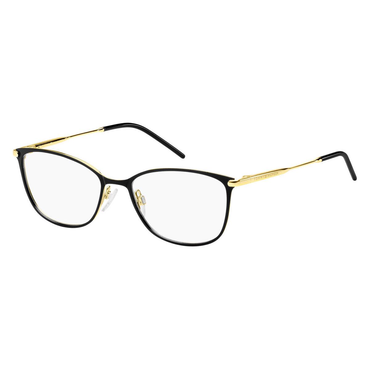 Tommy Hilfiger 1637 Eyeglasses 02M2 Black Gold Cat Eye 53mm