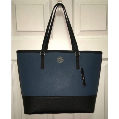 Dkny Bryant Park Saffiano Leather Blue Tote Large Purse Shoulder Bag Handbag