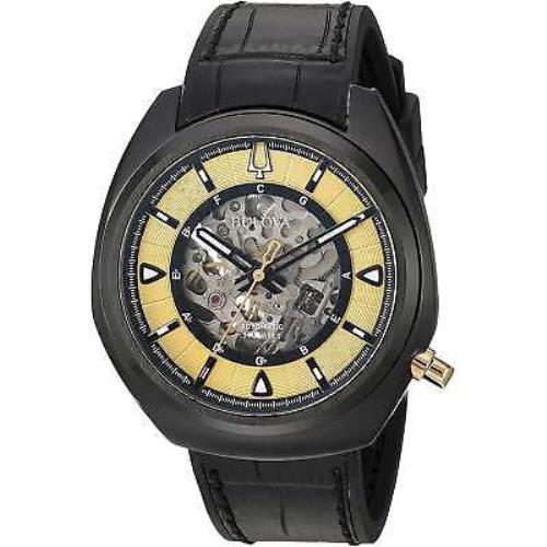 Bulova 98A241 44.5MM Men`s Black Leather Watch