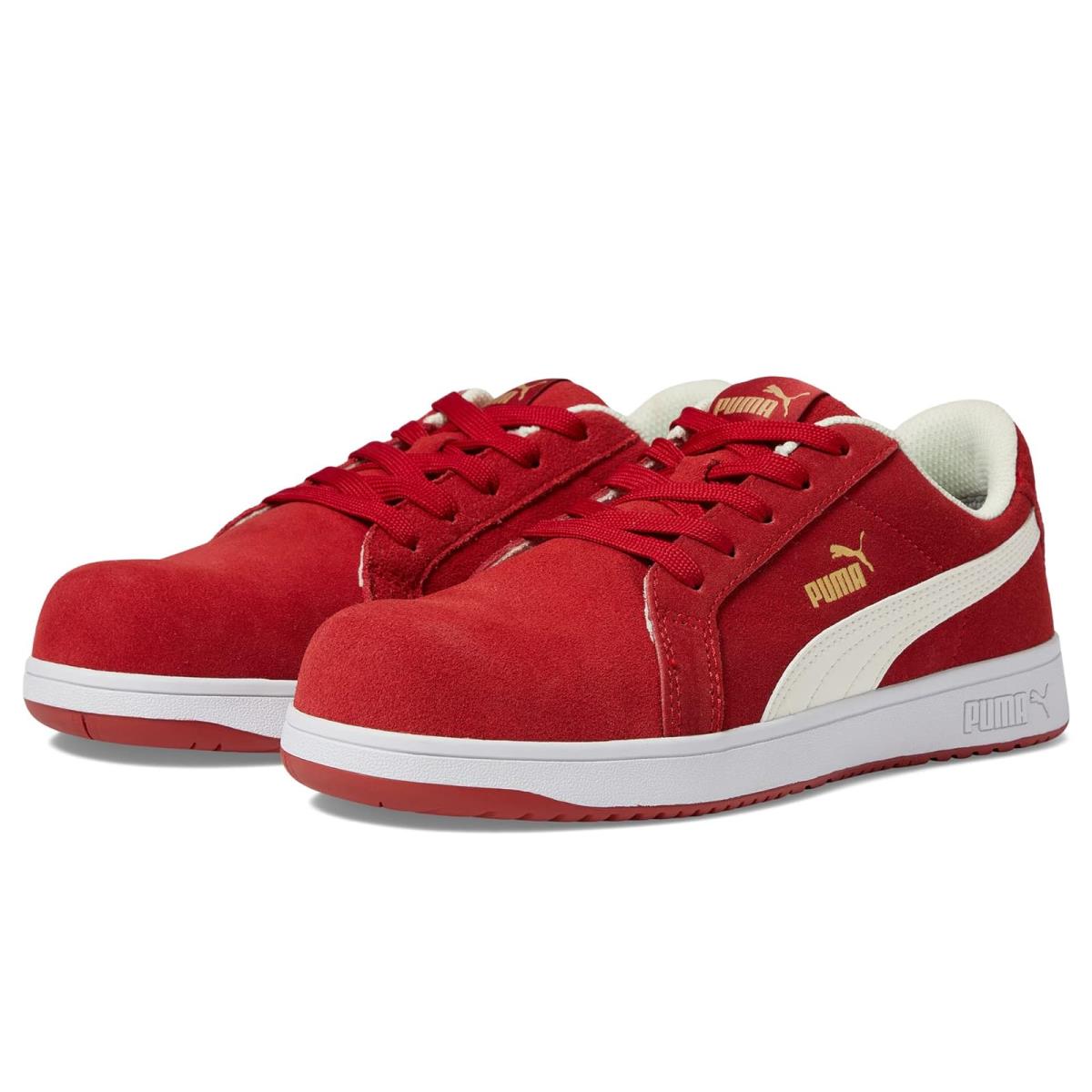 Woman`s Sneakers Athletic Shoes Puma Safety Iconic Suede Low Astm EH Red/White