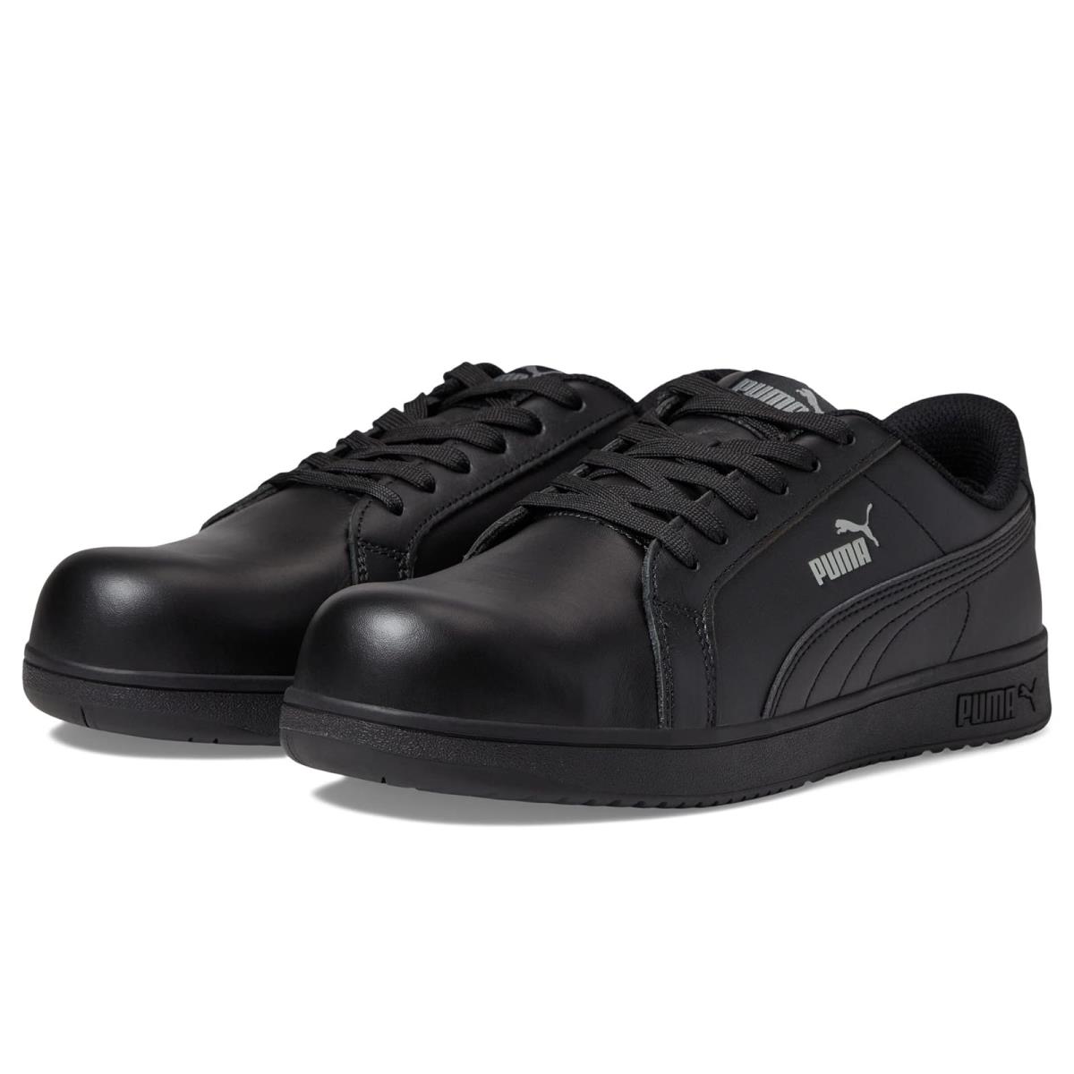 Man`s Sneakers Athletic Shoes Puma Safety Iconic Leather Low Astm SD Black/Black