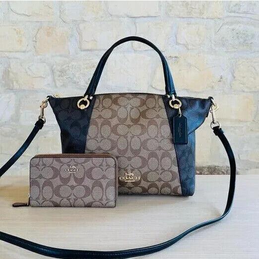 Coach Kacey Satchel Bag Refined Pebble Leather Multi Purse Tote/wallet Option Handbag+Wallet