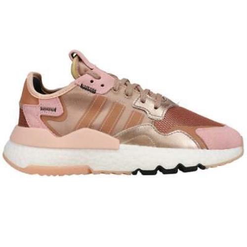 Adidas EE5908 Nite Jogger Lace Up Womens Sneakers Shoes Casual - Gold Pink