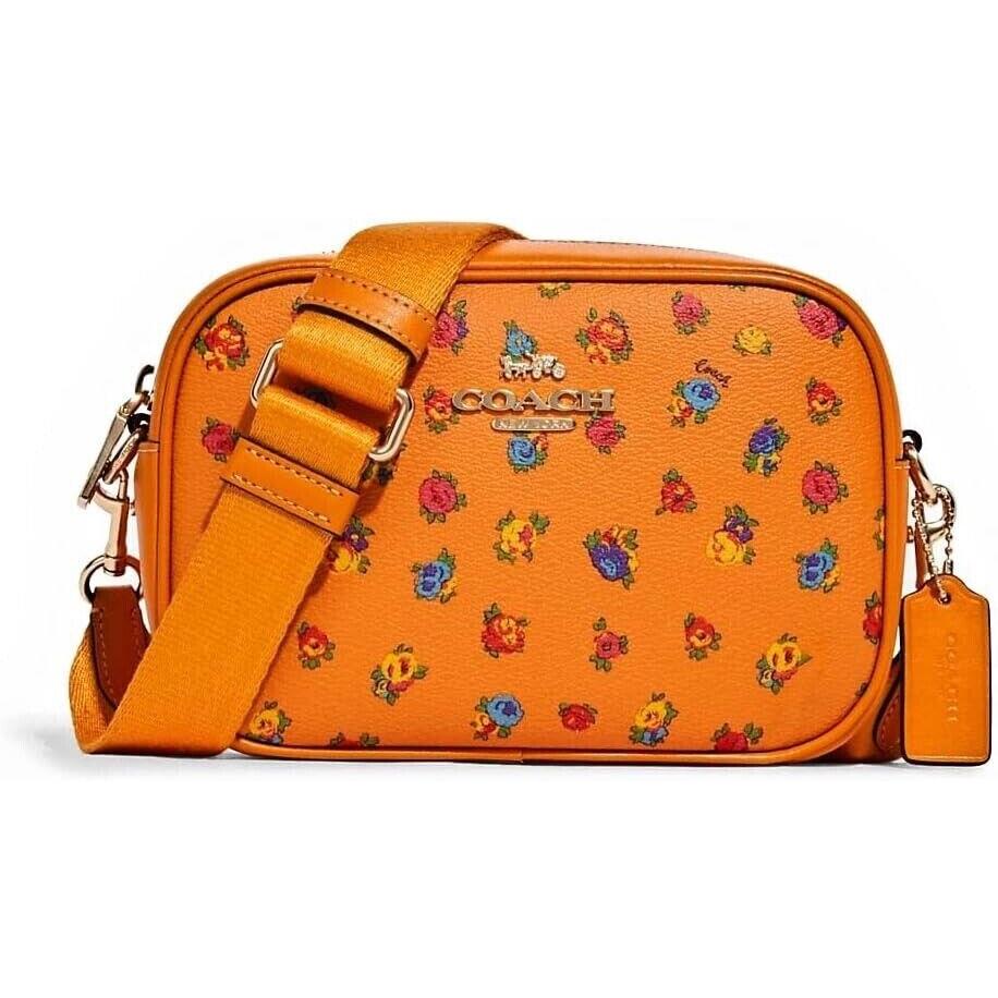 Coach Mini Jamie Camera Bag W/mini Vintage Rose Print Im/light Orange C9938