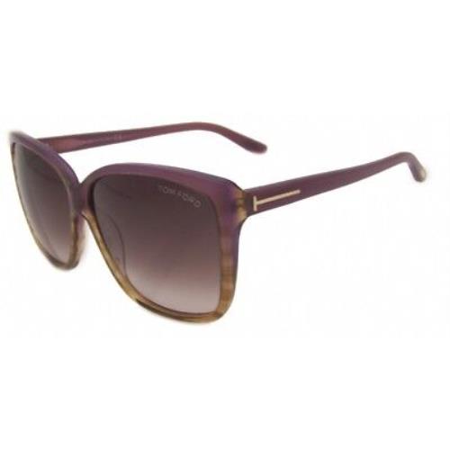 Tom Lydia Sunglasses Purple Frame Gradient Lens FT228 83Z 62-12-135 - Ford sunglasses - Fash Brands